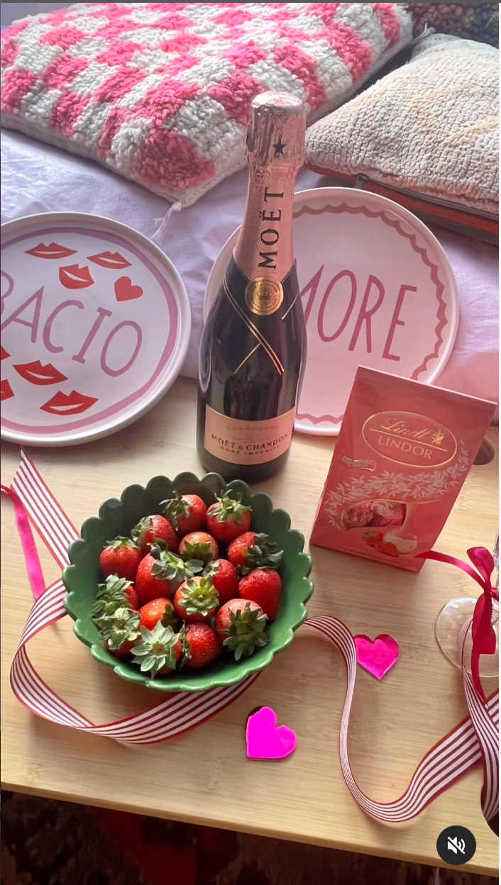 * Pink moet, strawberries & Chocolate