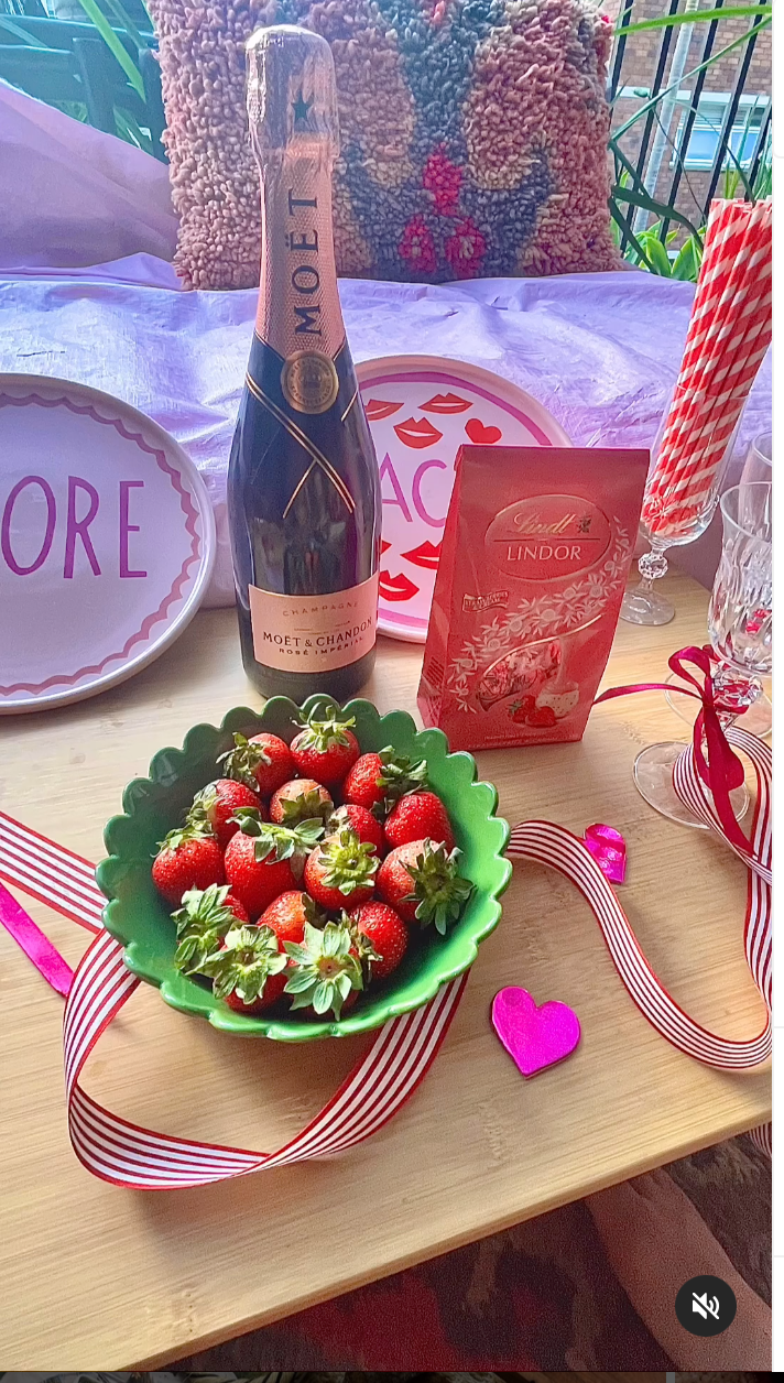 * Pink moet, strawberries & Chocolate