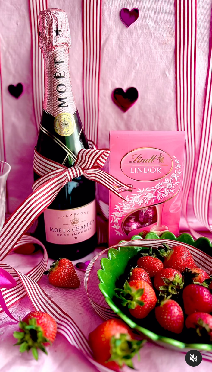 * Pink moet, strawberries & Chocolate