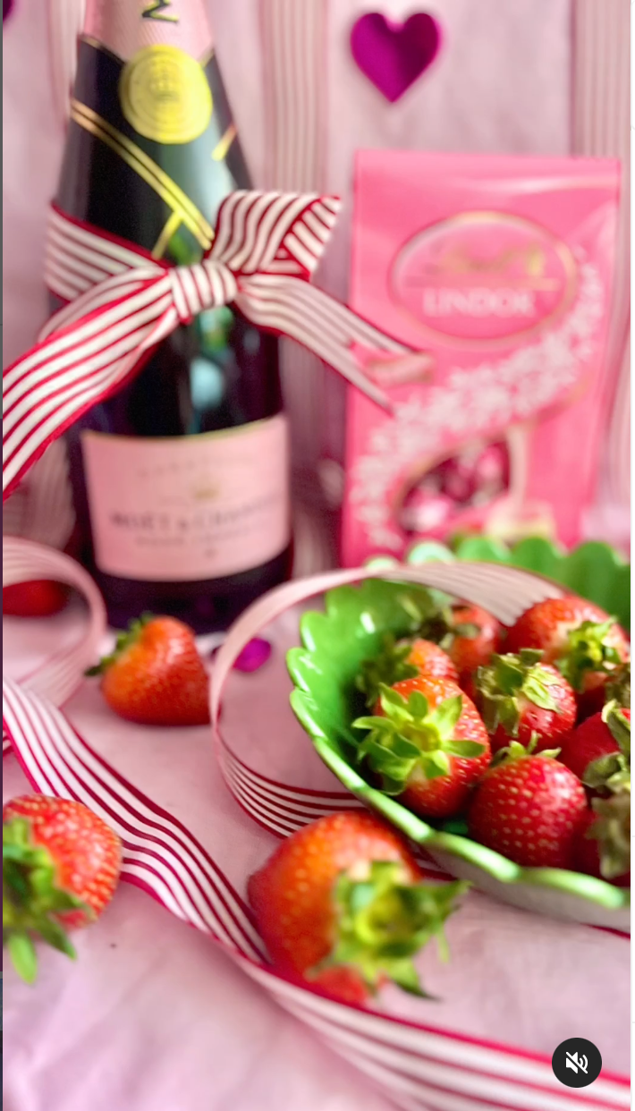 * Pink moet, strawberries & Chocolate