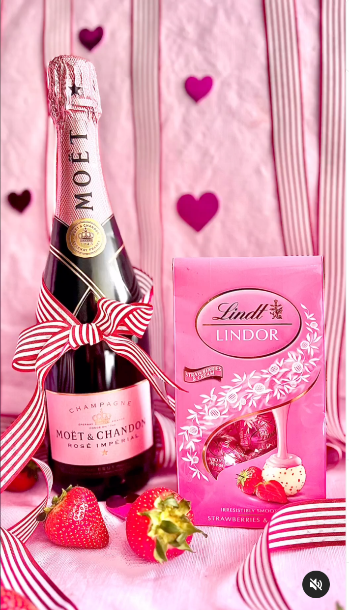 * Pink moet, strawberries & Chocolate