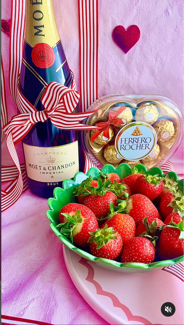 * Moet, strawberries & Chocolate.